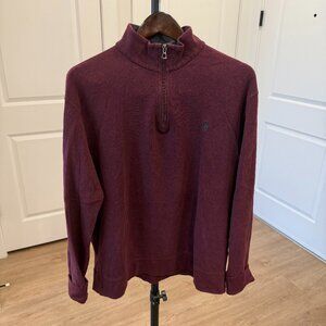 Polo Ralph Lauren Cotton Quarter Zip Pullover Sweater Maroon Mens Large